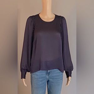 🌷ANN TAYLOR PURPLE BLOUSE PUFFED SLEEVES SZ M